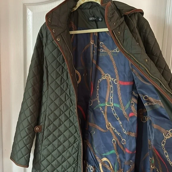 Ralph Lauren Diamond quilt jacket with faux leather trim XL NWT - Picture 8 of 17